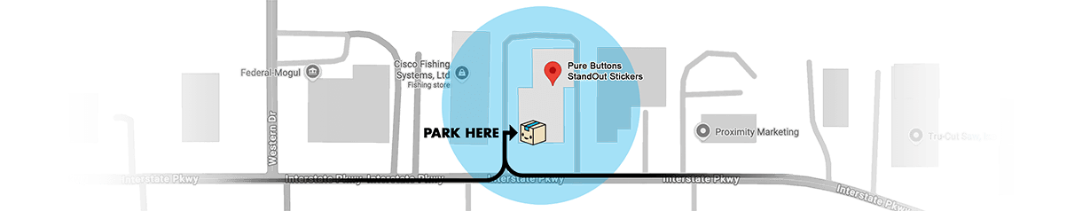 Pure Buttons Local Pickup Location Map